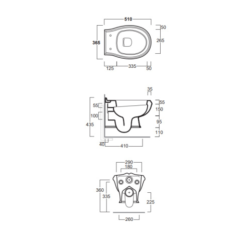 Чаша унитаза подвесная Simas AR 841 bia цвет белый без сиденья безободковая смыв торнадо - фото 3